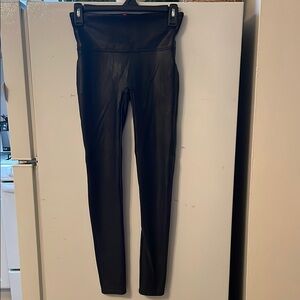 SPANX Women’s Black High-Waisted Shiny‎ Leggings Small